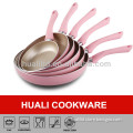 6PCS aluminum pink cookware set